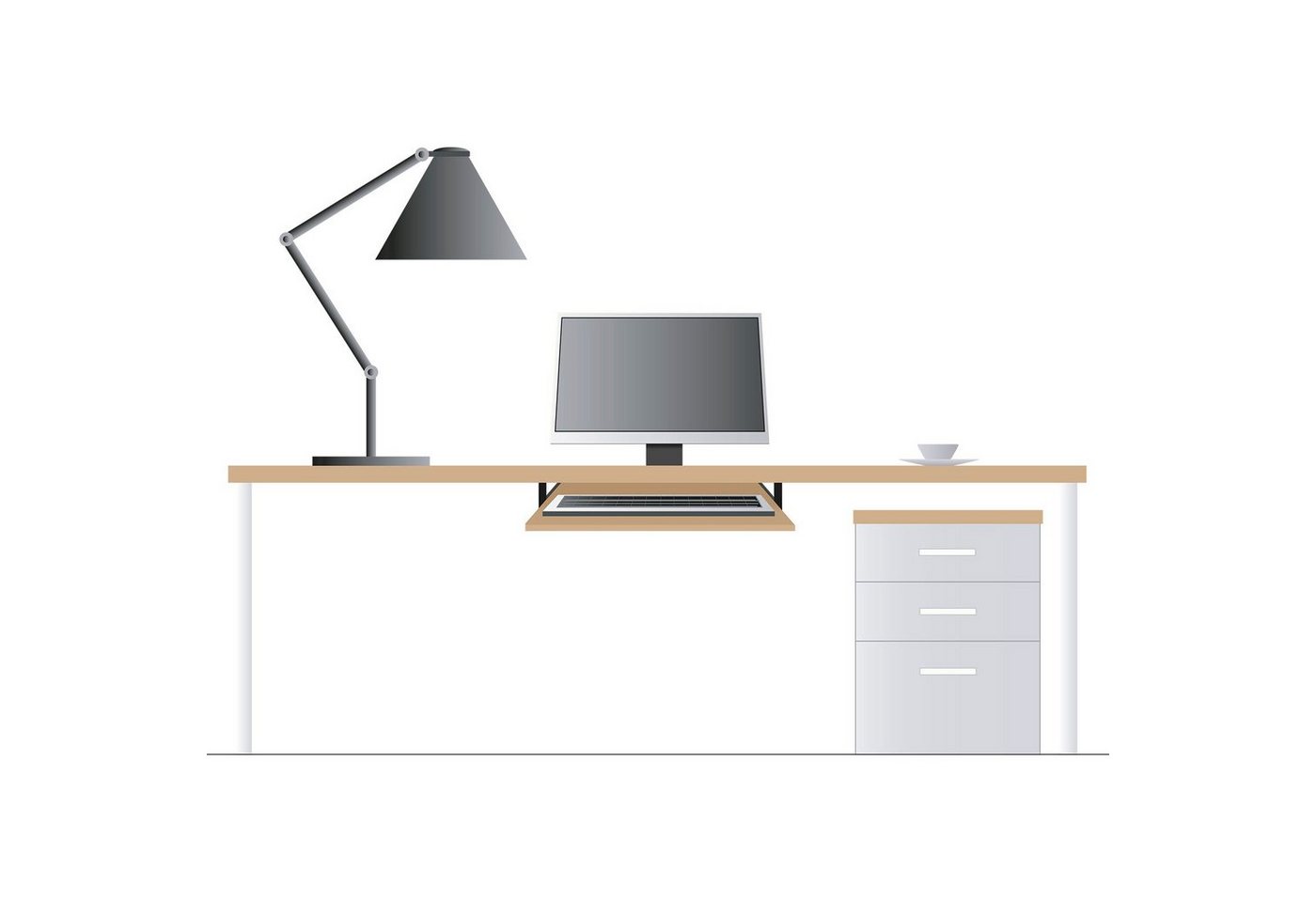 SOTECH JUNKER Unterbau Tastaturauszug Teilauszug KT1-30-H35-400-NF 400 mm Schwarz Bild 4
