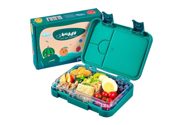 Ecosa EO-8173 Snackbox Brotdose mit 6 Fächern BPA-Frei Petrol