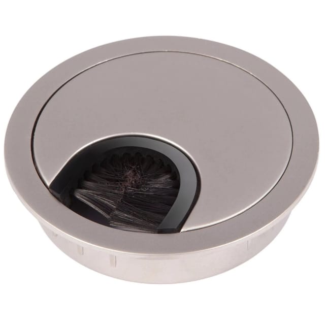 SOTECH Kabeldurchlass Metall Ø68 mm Edelstahloptik Matt mit Bürstendichtung