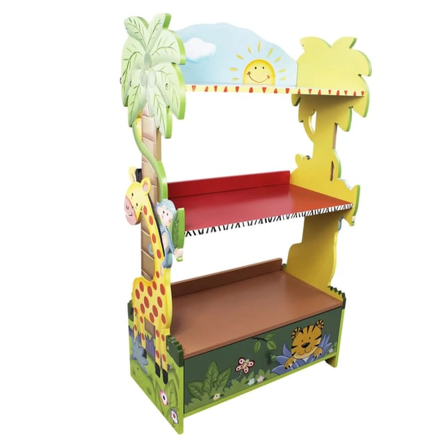 Teamson Kids Kinderbücherregal Schlafzimmer Sunny Safari Holz