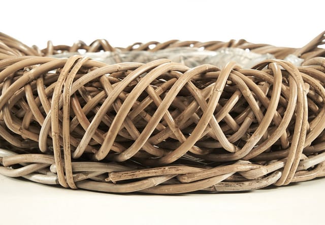 Kobolo Pflanzschale Pflanzring Rattan Kubu Grey mit Folie 50cm