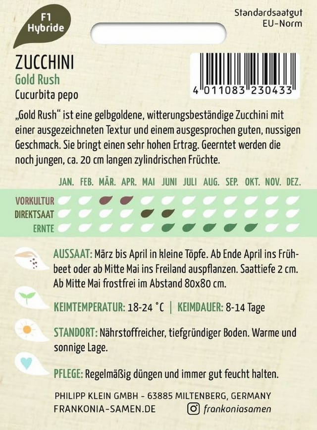 FRANKONIA Zucchini Gold Rush F1