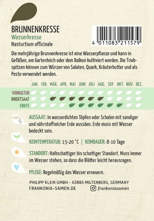 FRANKONIA Brunnenkresse Wasserkresse