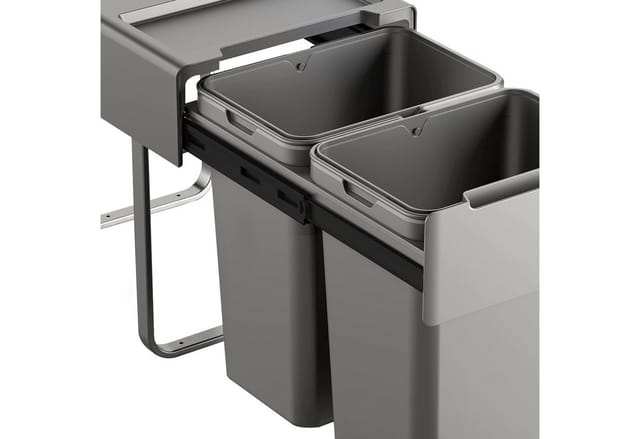 SVITA EM2x20 Einbaumülleimer 40L 2x20L 2 Fächer mit Deckel Mülltrennsystem