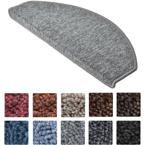 Beautissu XXL Treppenstufenmatten ProStair 65x28cm 15 Stück Hellgrau