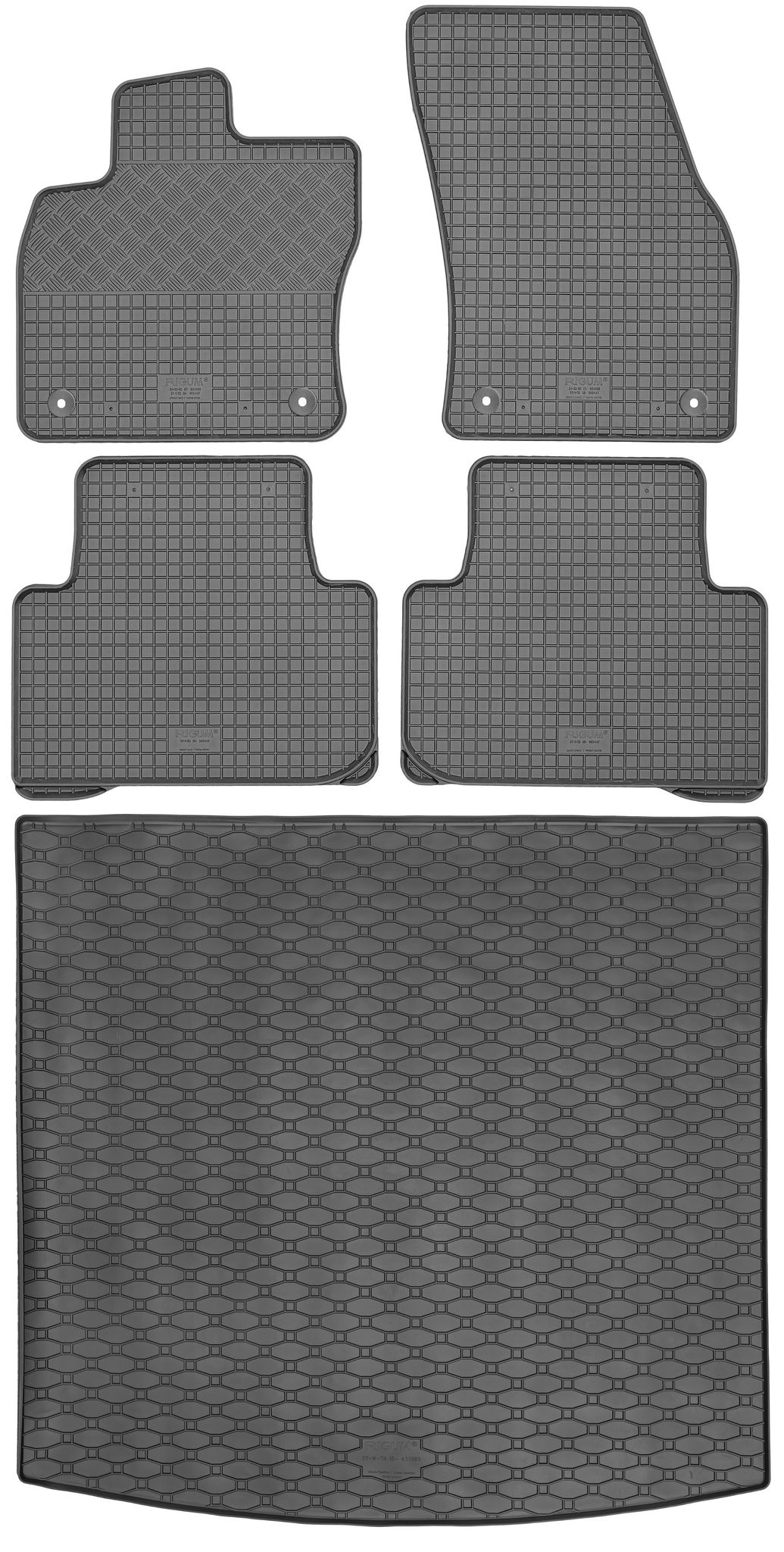 Volkswagen Touran Ii Minivan Ab 09.2015 Set - Gummifußmatten + Kofferraummatte