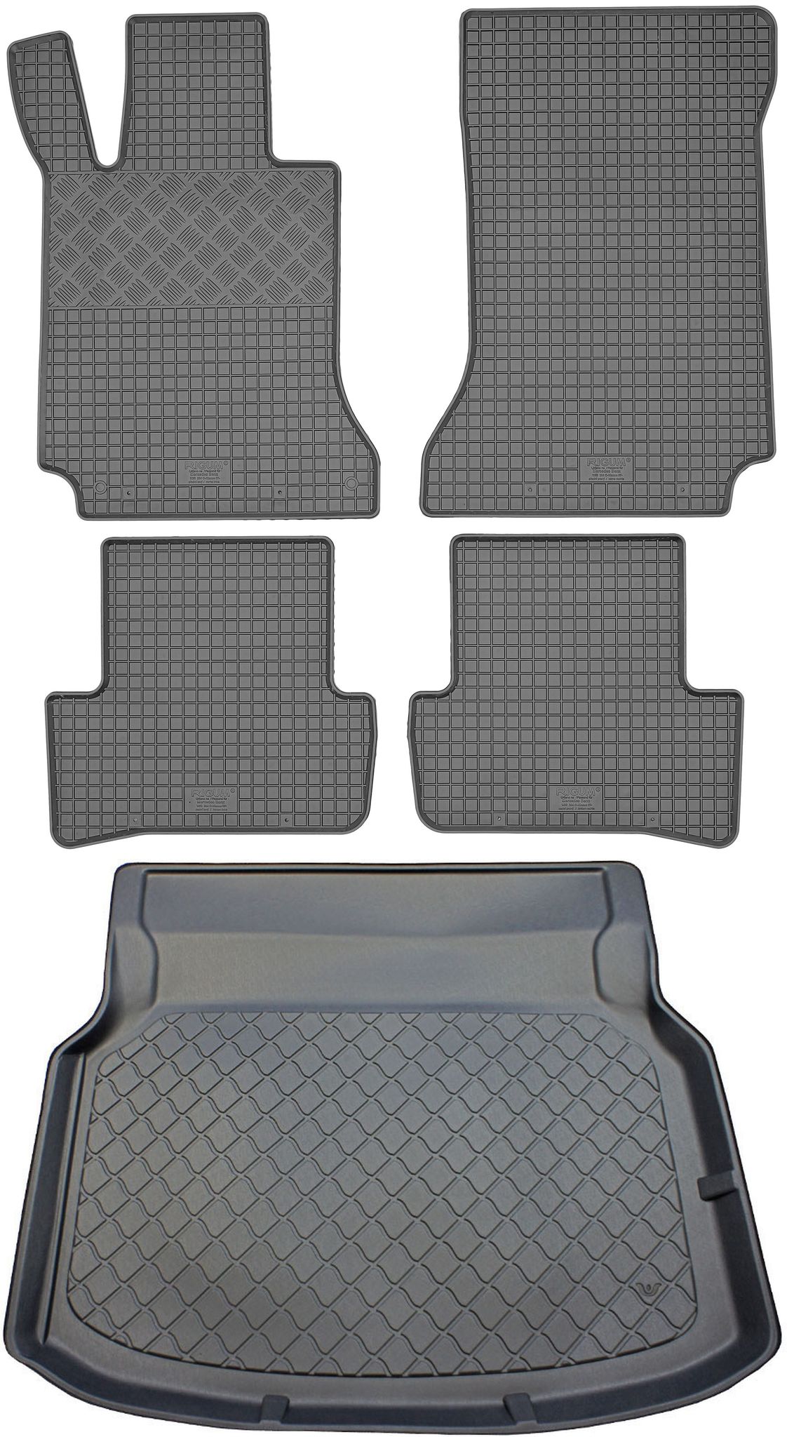 Mercedes C-klasse W204 Limousine (4-türig) Von 04.2007-02.2014 Set - Gummifußmatten + Kofferraummatte