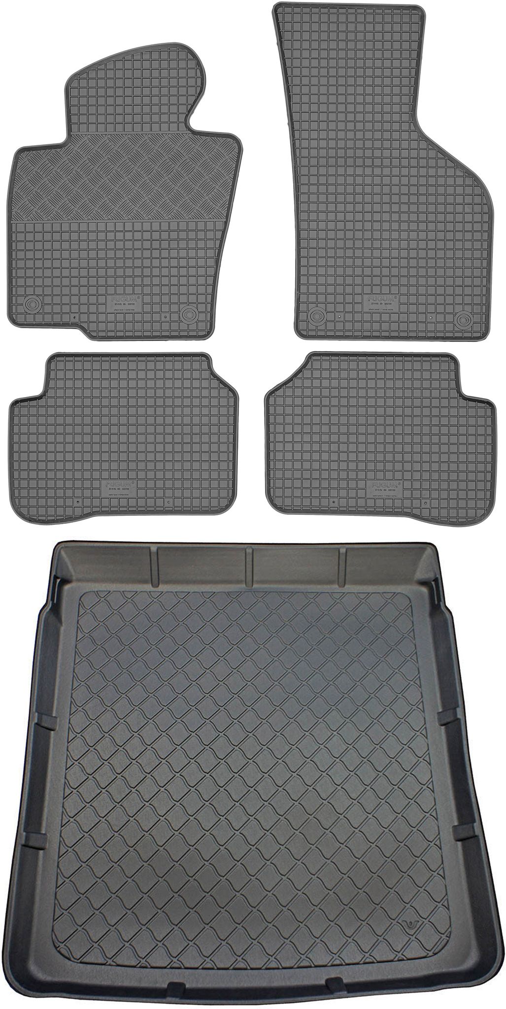 Volkswagen Passat B6 Limousine (4-türig) Von 2005-10.2009 Set - Gummifußmatten + Kofferraummatte