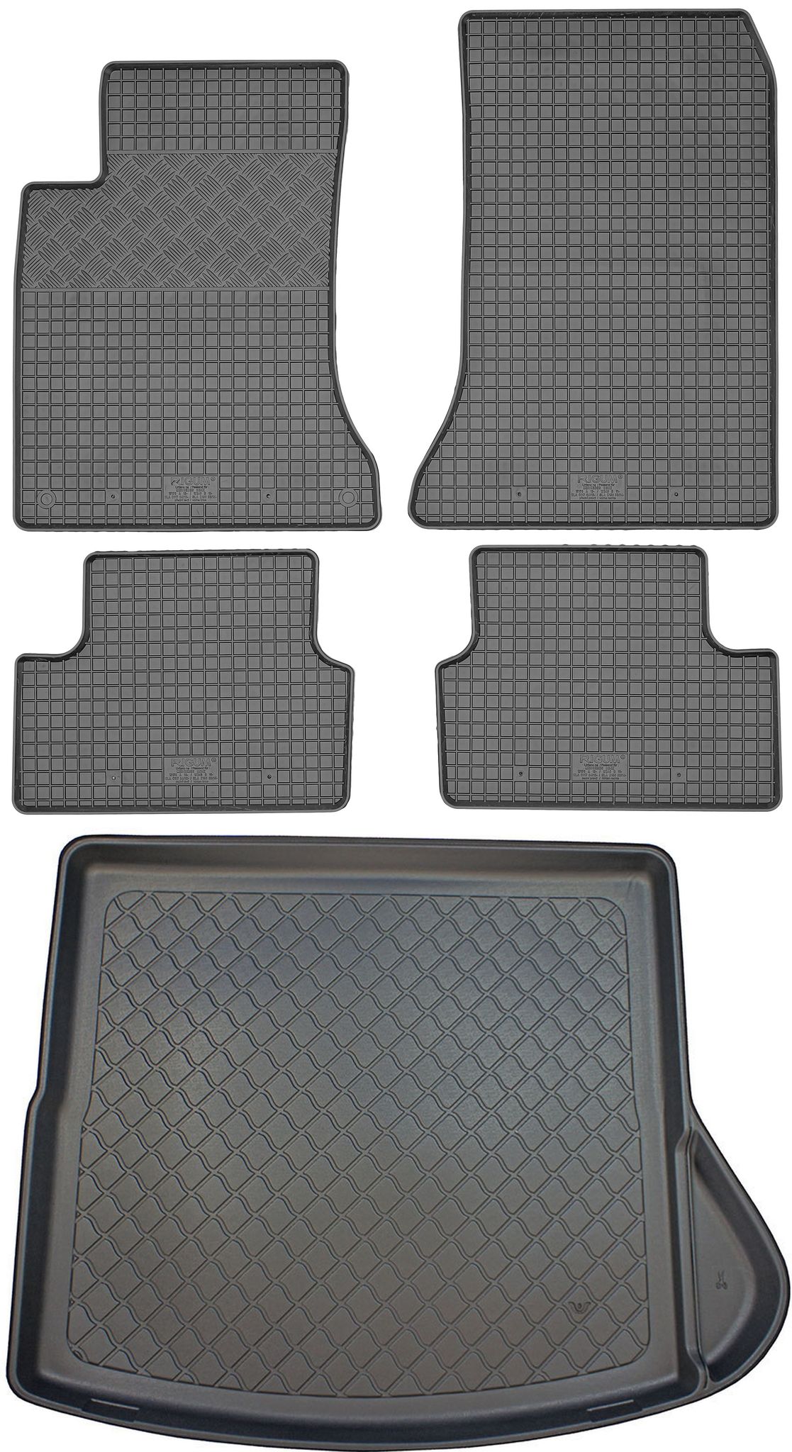 Mercedes Cla Shooting Brake / Kombi (5-türer) Von 01.2015-08.2019 Set - Gummifußmatten + Kofferraummatte