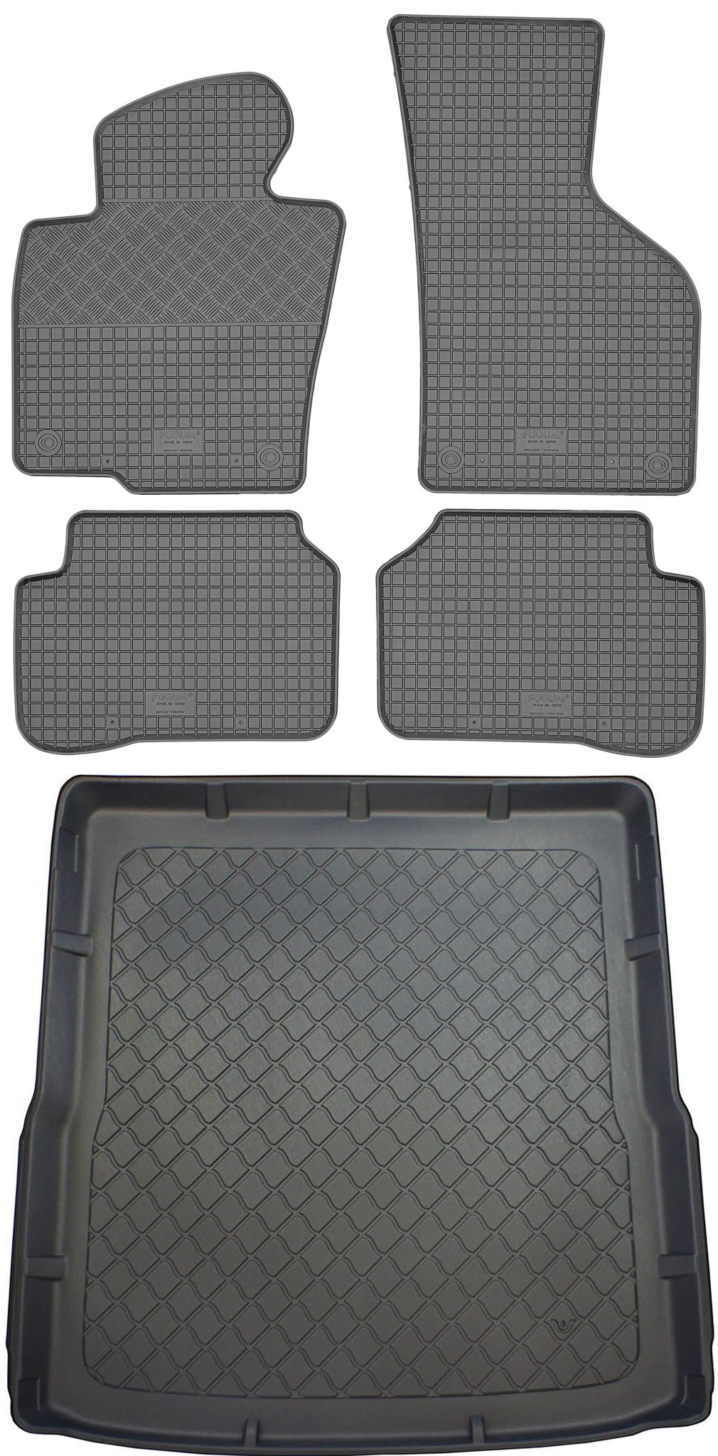 Volkswagen Passat B7 Variant Kombi (5-türer) Von 10.2010-11.2014 Set - Gummifußmatten + Kofferraummatte