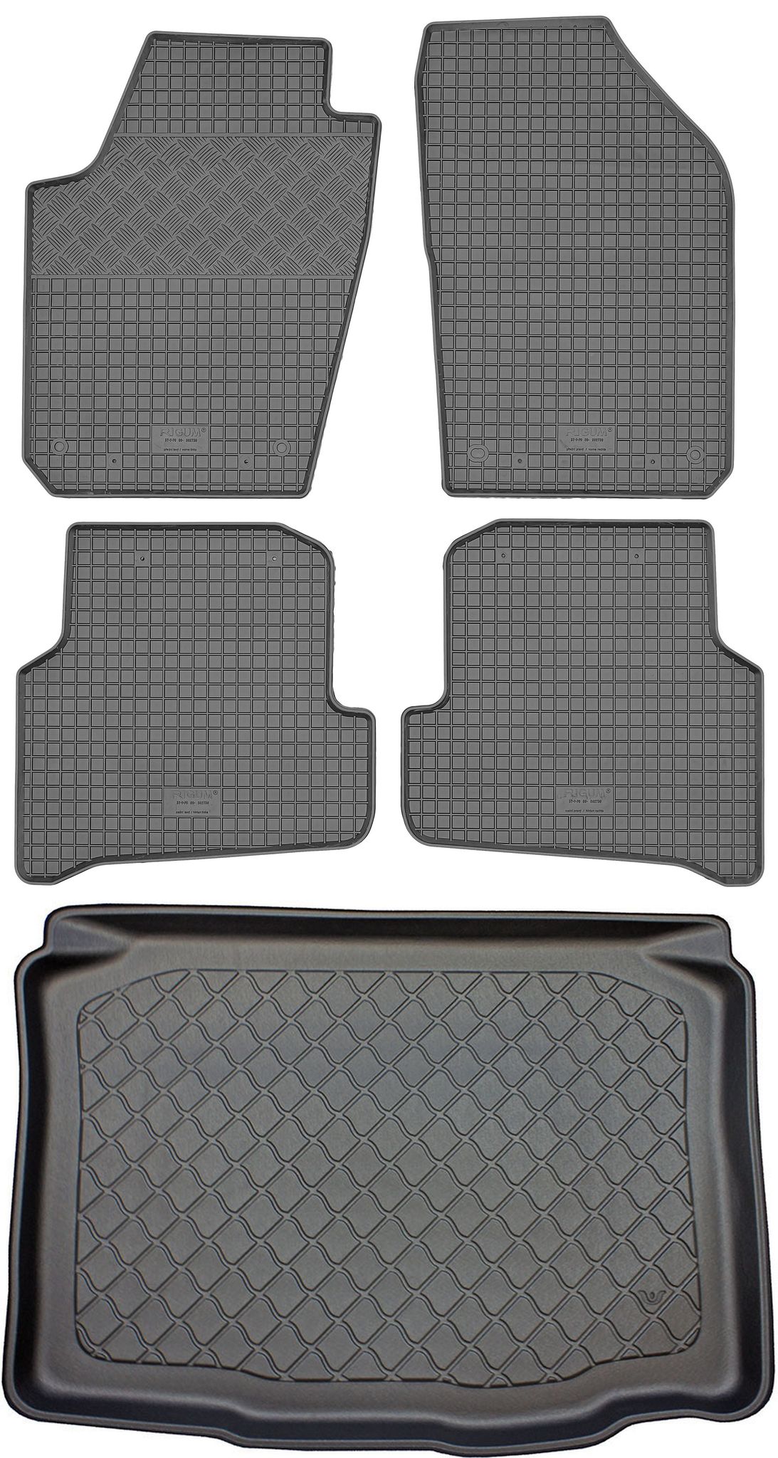 Seat Ibiza Iv 6j Schrägheck (3/5-türer) Von 05.2008-05.2017 Set - Gummifußmatten + Kofferraummatte