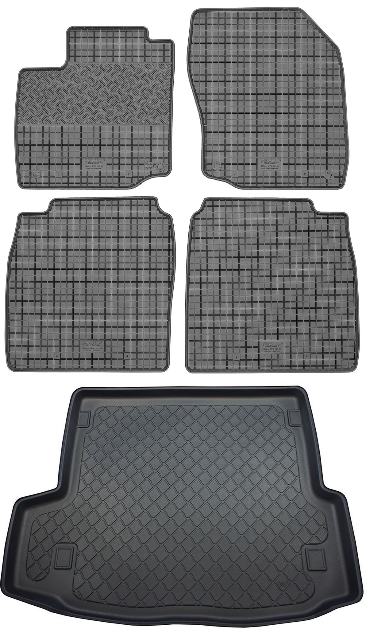 Honda Civic Ix Tourer Kombi (5-türer) Von 02.2014-12.2017 Set - Gummifußmatten + Kofferraummatte
