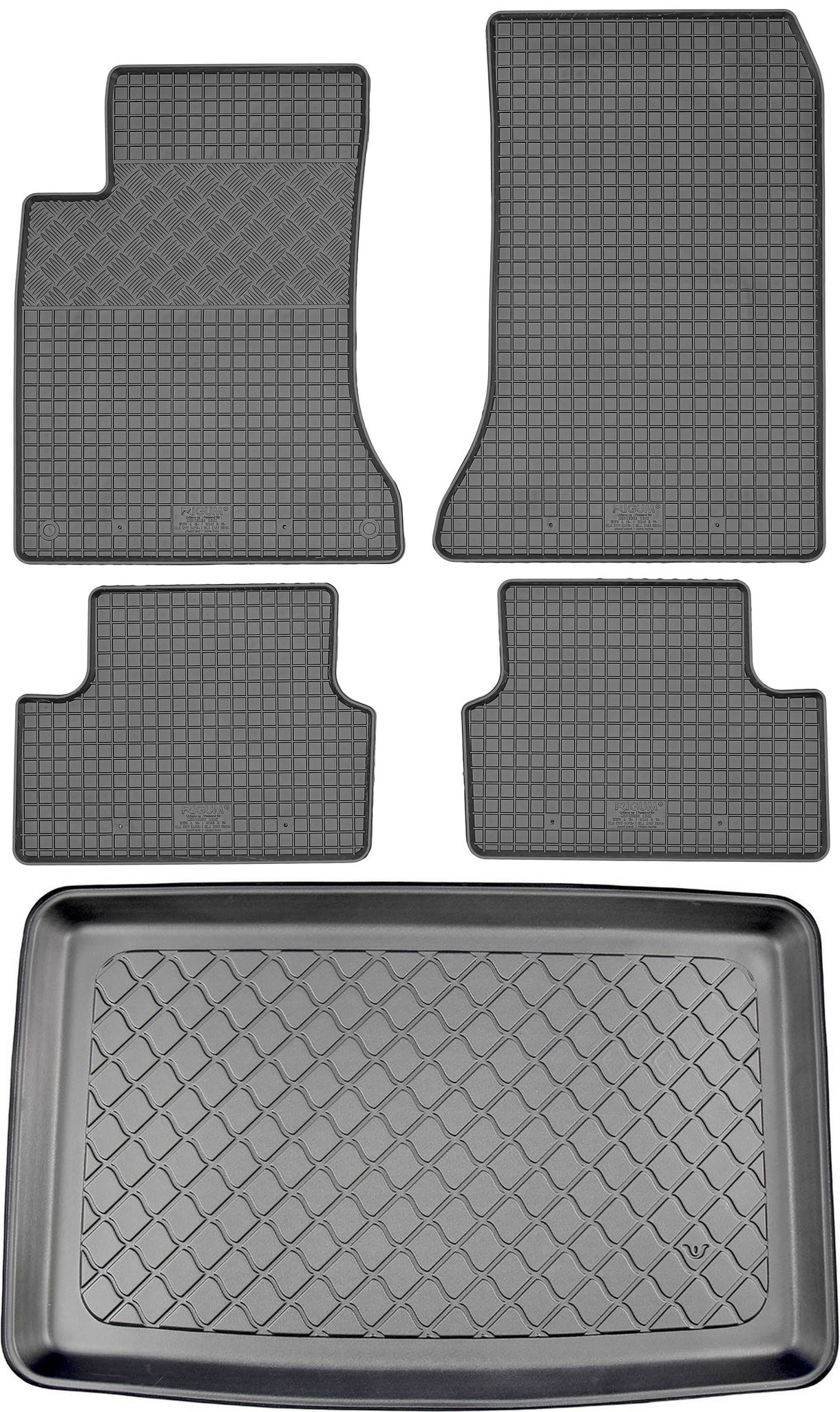 Mercedes B-klasse W246 Schrägheck (5-türer) Von 10.2011-12.2018 Set - Gummifußmatten + Kofferraummatte