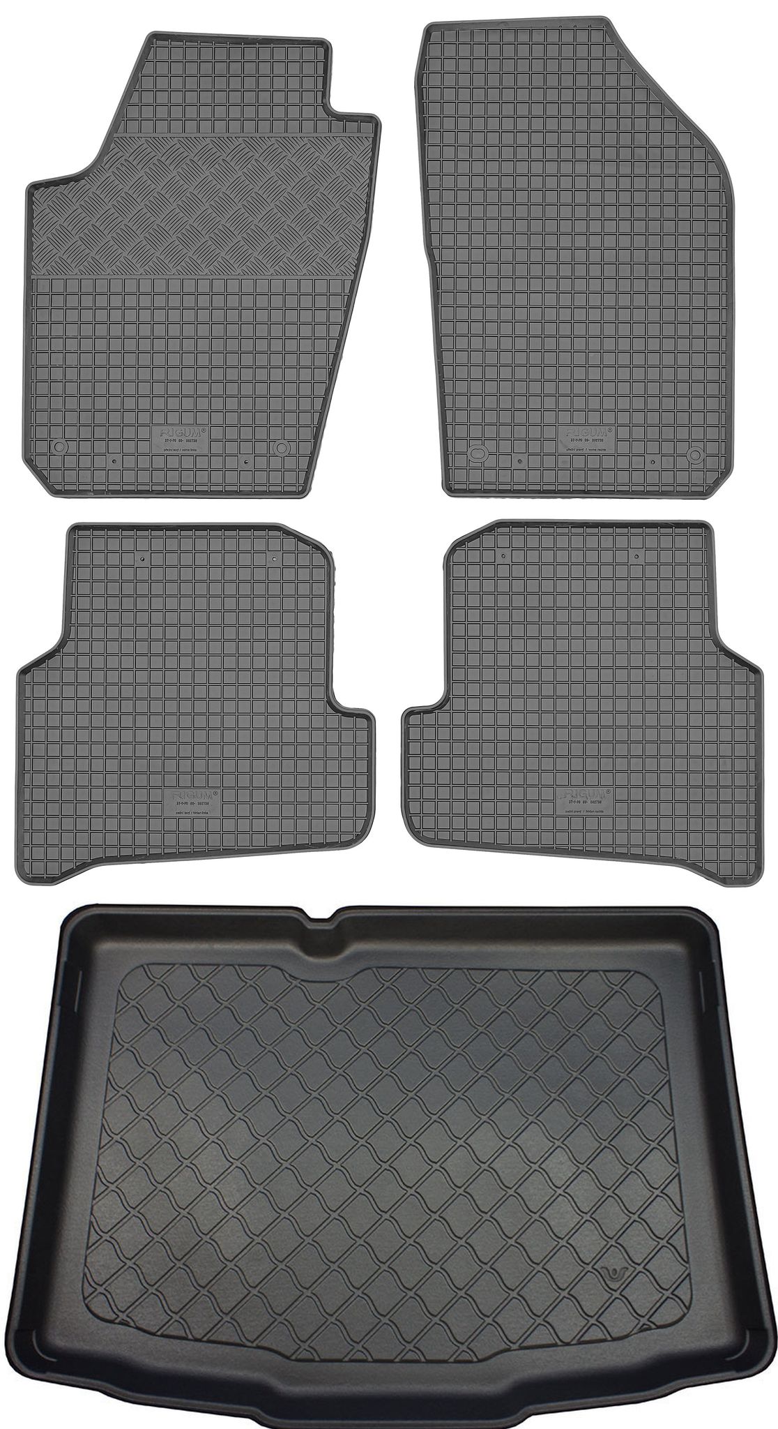 Skoda Fabia Iii Nj Schrägheck (5-türer) Ab 11/2014 Set - Gummifußmatten + Kofferraummatte