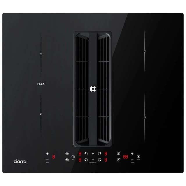 CIARRA Kochfeld mit Dunstabzug 60 cm Kochfeldabzug 4 Zonen mit integriertem Plasma System Flex Zone Boost 7165W CBBEH594BBF