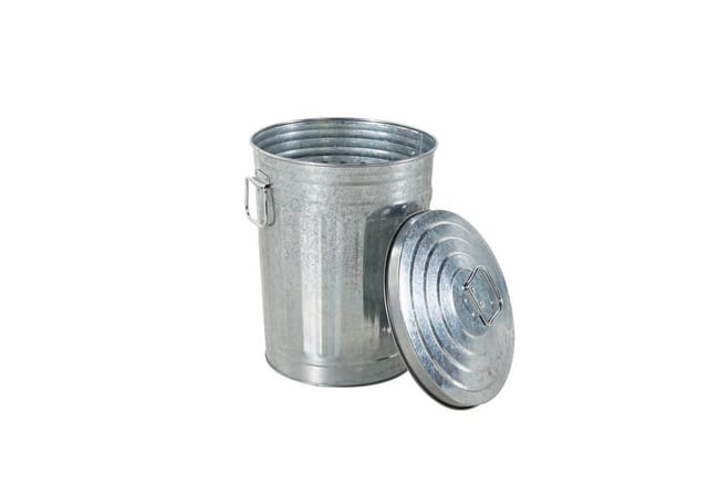 Lex Stahl Mülltonne Müllbehälter Abfalltonne Verzinkt Fass Tonne mit Deckel Klein