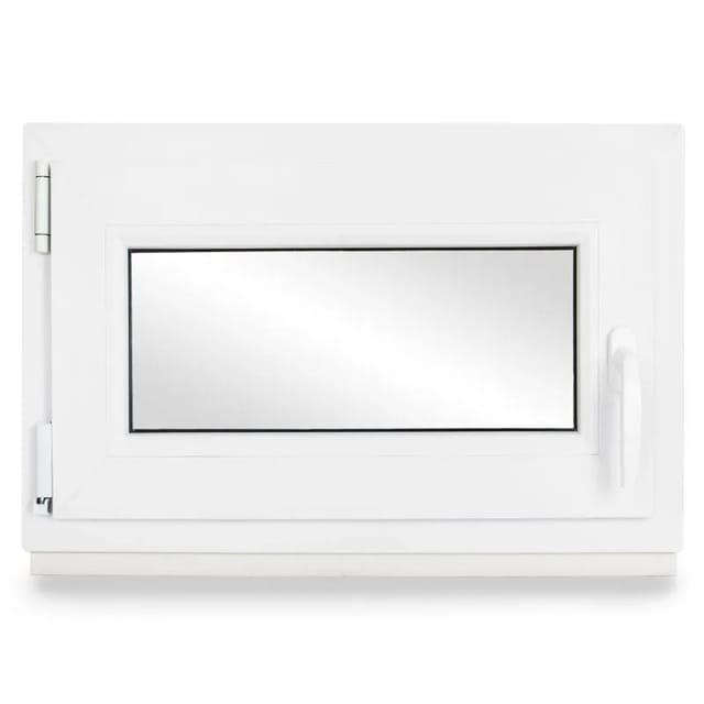 Neruli Kellerfenster Kunststoff Weiß Dreh-Kipp 100x85 cm BxH DIN Links 2 -Fach Glas Dichtung Schwarz