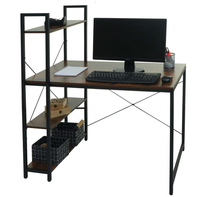 MCW Schreibtisch mit Regal K81 Braun