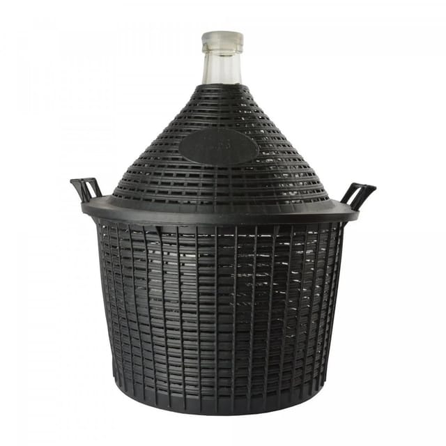 Ich-Zapfe Glasballon 20L mit Korb und Kunststoffstopfen