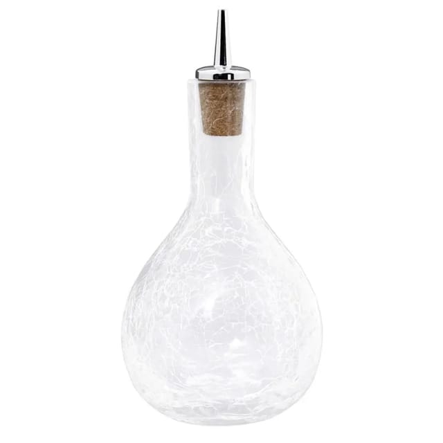 Ich-Zapfe Dash-Bottle Bitterflasche Craquelé Glas Verchromter Ausgießer