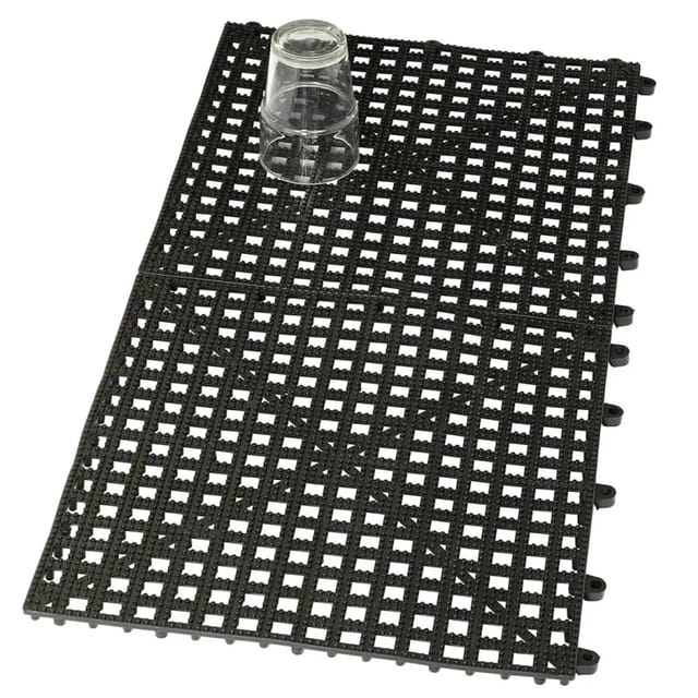 Ich-Zapfe Gummi-Abtropfmatte Schwere Ausführung Steckbar 31,5 x 31,5cm Schwarz 2er Pack