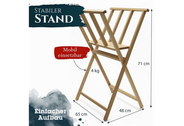 Artina Bilderwippe Bilderständer aus Buchenholz Klappbarer Matera 65x48x71cm