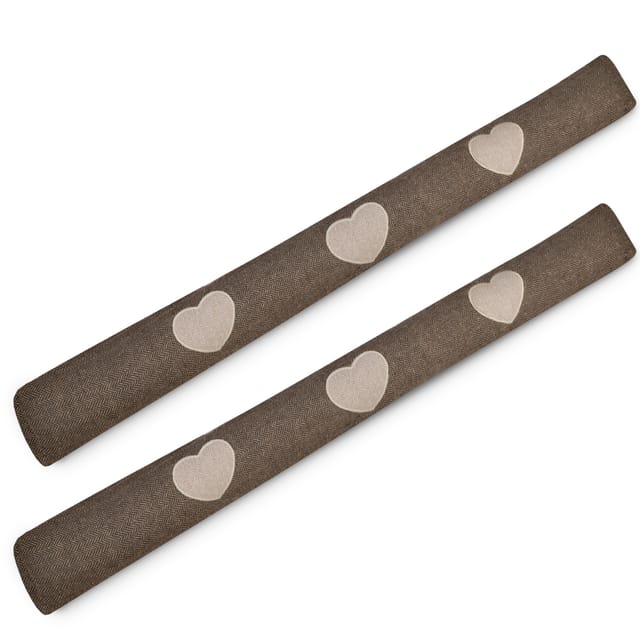 Beautissu 2er Set Zugluftstopper 90 cm Breit Tuuli HR Braun