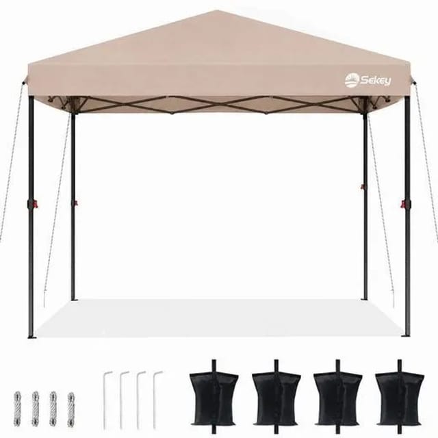 Sekey Premium Pop Up Pavillon 3x3 Wasserdicht Stabil Khaki