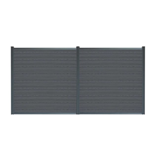 Home Deluxe WPC-Sichtschutzzaun Callado Premium 2 Elemente 185x 253 cm Anthrazit