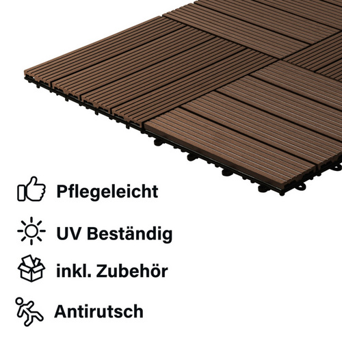 Home Deluxe WPC-Klickfliesen Bavaro Holzoptik Dunkelbraun 1 m² Bild 5