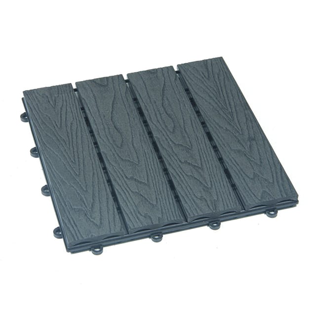 Home Deluxe WPC-Klickfliesen Bavaro Premium Anthrazit 2,5 m²