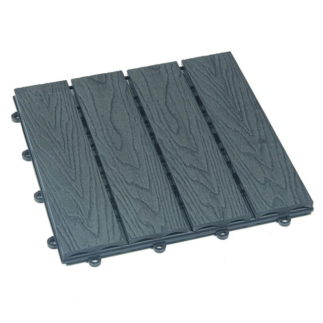 Home Deluxe WPC-Klickfliesen Bavaro Premium Anthrazit 7,5 m²