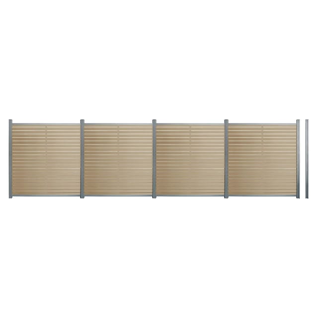 Home Deluxe WPC-Sichtschutzzaun Alira 4 Elemente 185 cm x 708 cm Teak