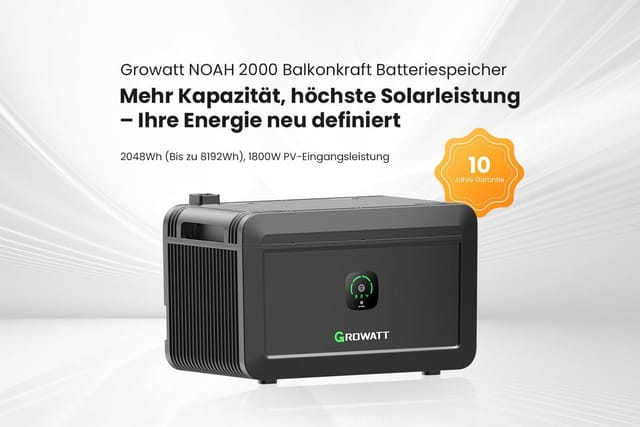 Growatt NOAH 2000 2048Wh Solarspeicher mit NEO 800M-X Mikrowechselrichter 0% MwSt
