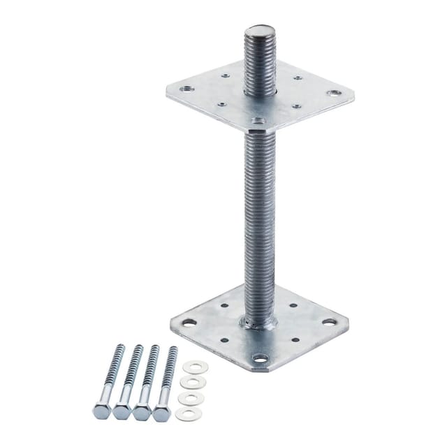 SOTECH 6er Set Pfostenträger M24 110 x 110 x 250 mm Stahl Verzinkt Höhenverstellbar Witterungsbeständig