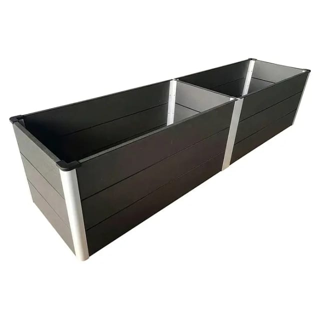 Floordirekt WPC Hochbeet Paros Mit Trennwand Und Drainage Anthrazit 200 x 50 x 45 cm