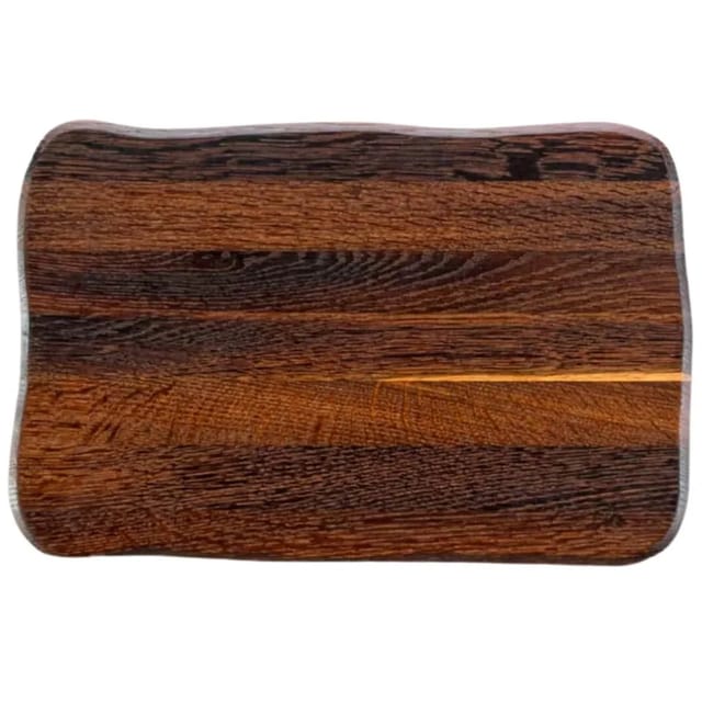 DELUKE Schneidebrett Holz Groß DOLU KLINGENSCHONEND 30x20x3cm Eichenholz Holzbrett Küchenbrett Servierbrett Dunkelbraun