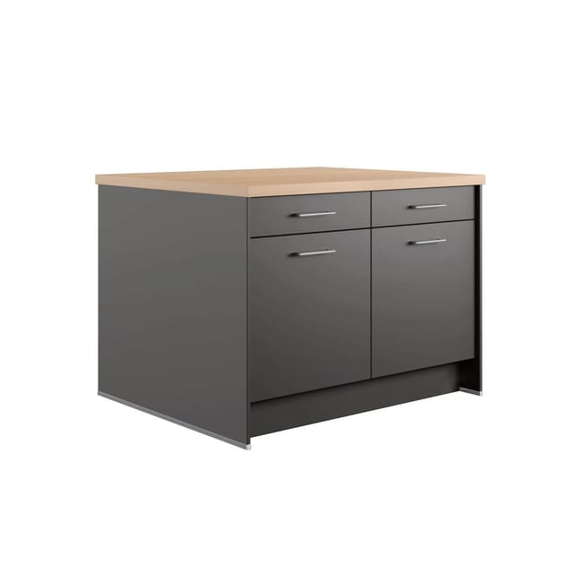 Impuls Küchen Kücheninsel IBZ4123L3 123,4 cm Grafit