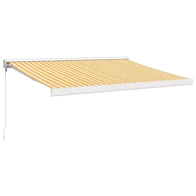 vidaXL Markise Einziehbar Gelb und Weiß 3x2,5 m Stoff und Aluminium 3154531