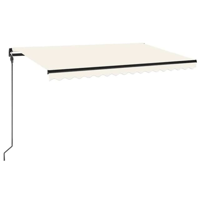 vidaXL Markise Manuell Einziehbar mit LED 450x300 cm Creme 3069122