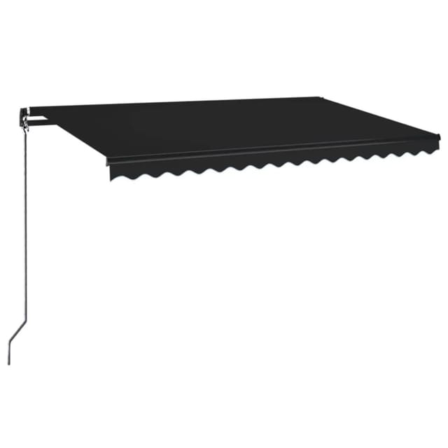 vidaXL Markise Manuell Einziehbar mit LED 450x350 cm Anthrazit 3069204