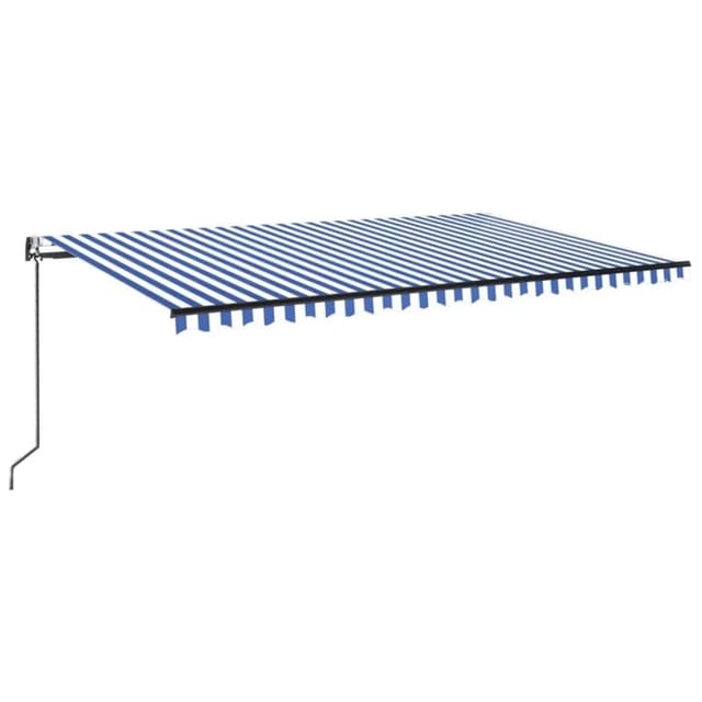 vidaXL Automatische Markise mit LED & Windsensor 500x300 Blau und Weiß 3069151