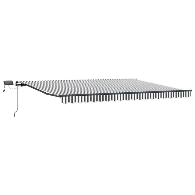vidaXL Markise Manuell mit LEDs Anthrazit & Weiß 400x300 cm 3310231