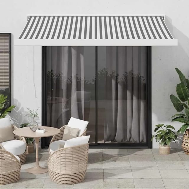vidaXL Markise Einziehbar Anthrazit & Weiß 3,5x2,5 m Stoff & Aluminium 3216134
