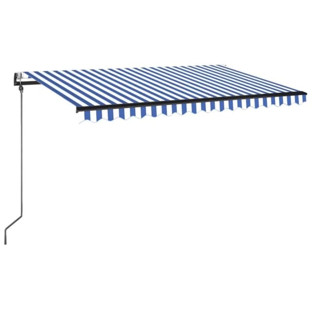 vidaXL Automatische Markise mit LED & Windsensor 450x350 Blau und Weiß 3069211