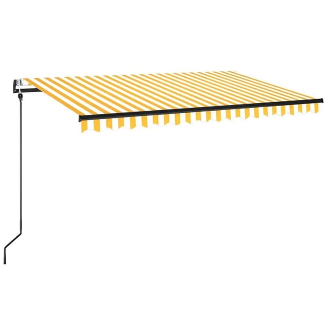 vidaXL Markise Automatisch Einziehbar 450x350 cm Gelb und Weiß 3069208