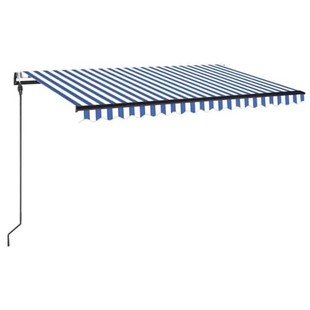vidaXL Automatische Markise mit LED Windsensor 450x300cm Blau und Weiß 3069131