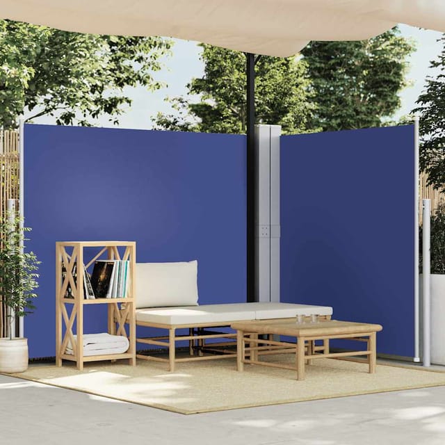 vidaXL Ausziehbare Seitenmarkise Blau 160 x 600 cm 48464