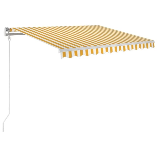 vidaXL Automatische Markise mit LED & Windsensor 300x250 cm Gelb/Weiß 3068873
