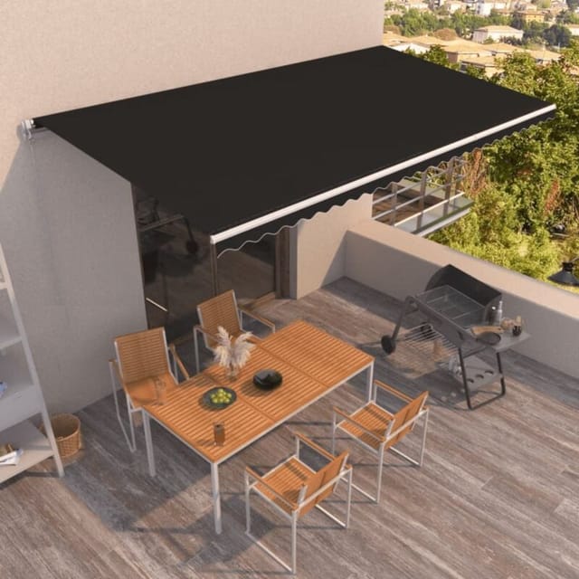 vidaXL Markise Manuell Einziehbar 600x350 cm Anthrazit 3069039